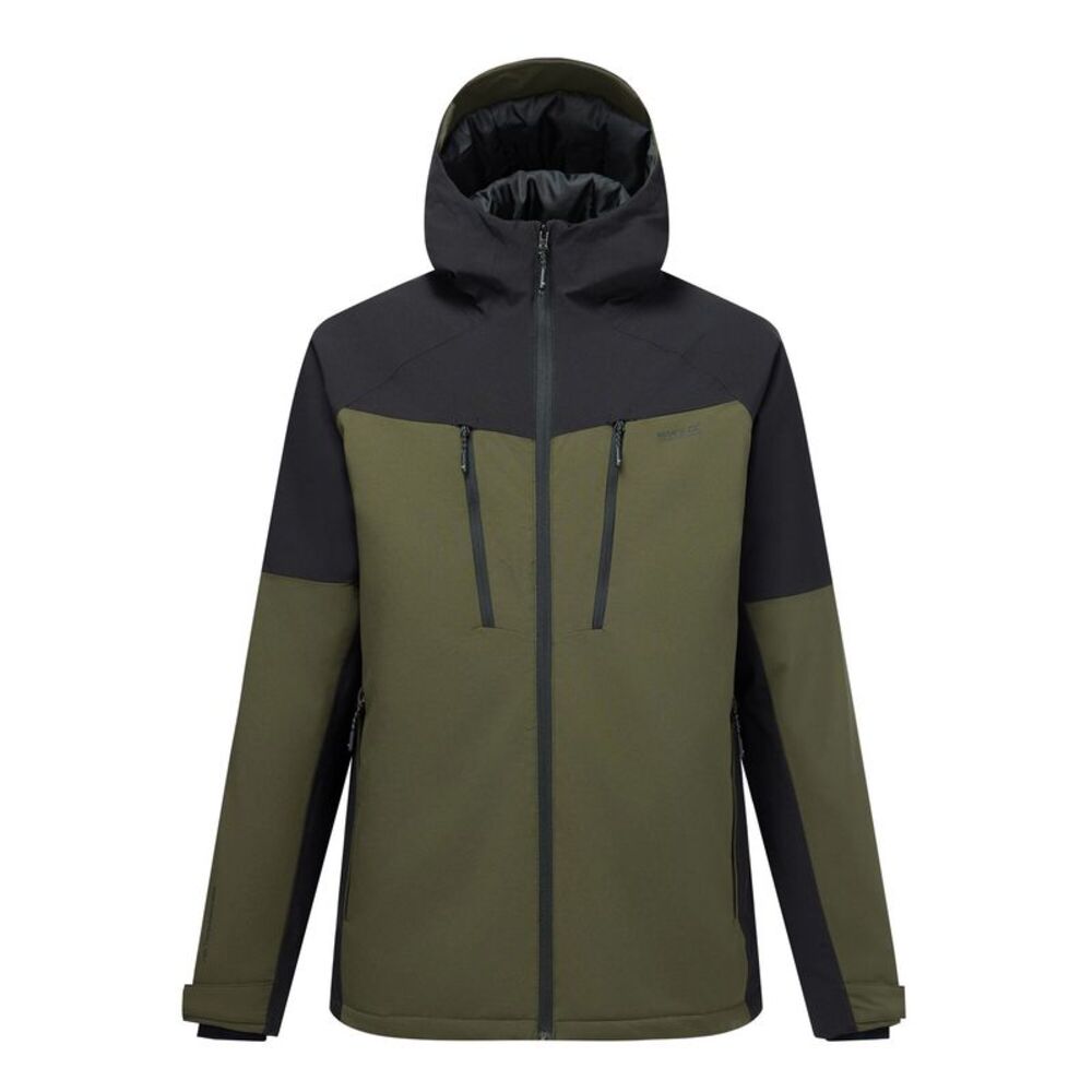 Regatta Mens Highton Two Tone Waterproof Stretch Insulated Jacket / Dark Khaki/B